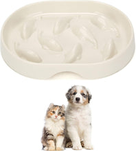 Load image into Gallery viewer, Slow Feeder Cat Bowl, Upgrade-Raised Rim Spill Proof Slow Eating Cat Bowl for Wet Food/Dry Food, Fish Pool Design Cat Puzzle Feeder, Anti Vomiting Anti-Gulping Healthy Eating Diet Pet Bowls
