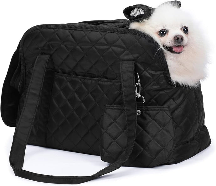 Dog Carrier for Small Dogs, Soft Sided Pet Carrier Bag with Pockets, Breathable Mesh and Soft Cushion, Portable Medium Dog Puppy Large Cat Travel Handbag Tote for Hiking Traveling Outdoor Max 12 lbs