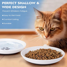 Load image into Gallery viewer, Cat Food Bowl 3 Pcs, Cat Bowls for Indoor Cats Non-Slip Silicone Bottom, Ceramic Cat Bowl Shallow Cat Dishes for Wet Food, Healthy Whisker Fatigue Cat Bowl Cat Plates for Kittens
