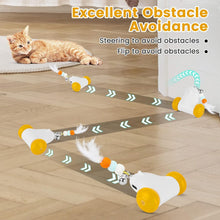 Load image into Gallery viewer, PETTOM Interactive Cat Toys for Indoor Cats, 2 Speeds with Colorful LED Light, Run Irregularly, USB Rechargeable Automatic Moving Indoor Cat Toys Adult with 3 Feather Accessories, Kitten Toys
