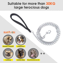 Load image into Gallery viewer, Pettom Dog Chain Leash Metal Dog Lead Training Steel Leash Heavy Duty Chew Proof Leash with Padded Handle for Medium Large Dogs
