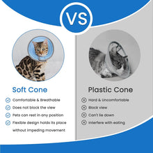 Load image into Gallery viewer, Cat Cone Collar Soft Cat Recovery Collar Protective Adjustable Cat Cones After Surgery for Kittens Elizabethan Collar for cat, Alternative Collar Does not Block Vision - Blue
