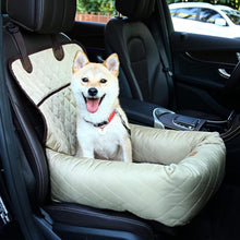 Load image into Gallery viewer, 2-in-1 Dog Bed &amp; Booster Seat - Portable Car Seat Cover with Safety Strap
