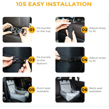 Load image into Gallery viewer, 2-in-1 Dog Bed &amp; Booster Seat - Portable Car Seat Cover with Safety Strap
