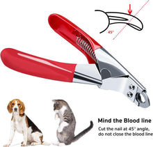 Load image into Gallery viewer, Pettom Dog Cat Nail Clipper Professional Pet Claw Trimmer Stainless Steel Pet Toes Cutter Grooming Tool for Small Medium Dogs Cats (Guillotine Nail Clipper) Red

