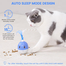 Load image into Gallery viewer, Interactive Cat Toys for Indoor Cats, 3-in-1 Cat Treat Dispenser Toy with Feather Electronic Moving Tumbler Cat Treat Ball Toy Auto Timer Off Cat Toys for Kitten Having Fun Exercise Playing

