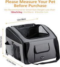 Load image into Gallery viewer, Pettom Pet Car Booster Seat Carrier Airline Approved for Dog Cat Puppy Small Animal Travel Cage
