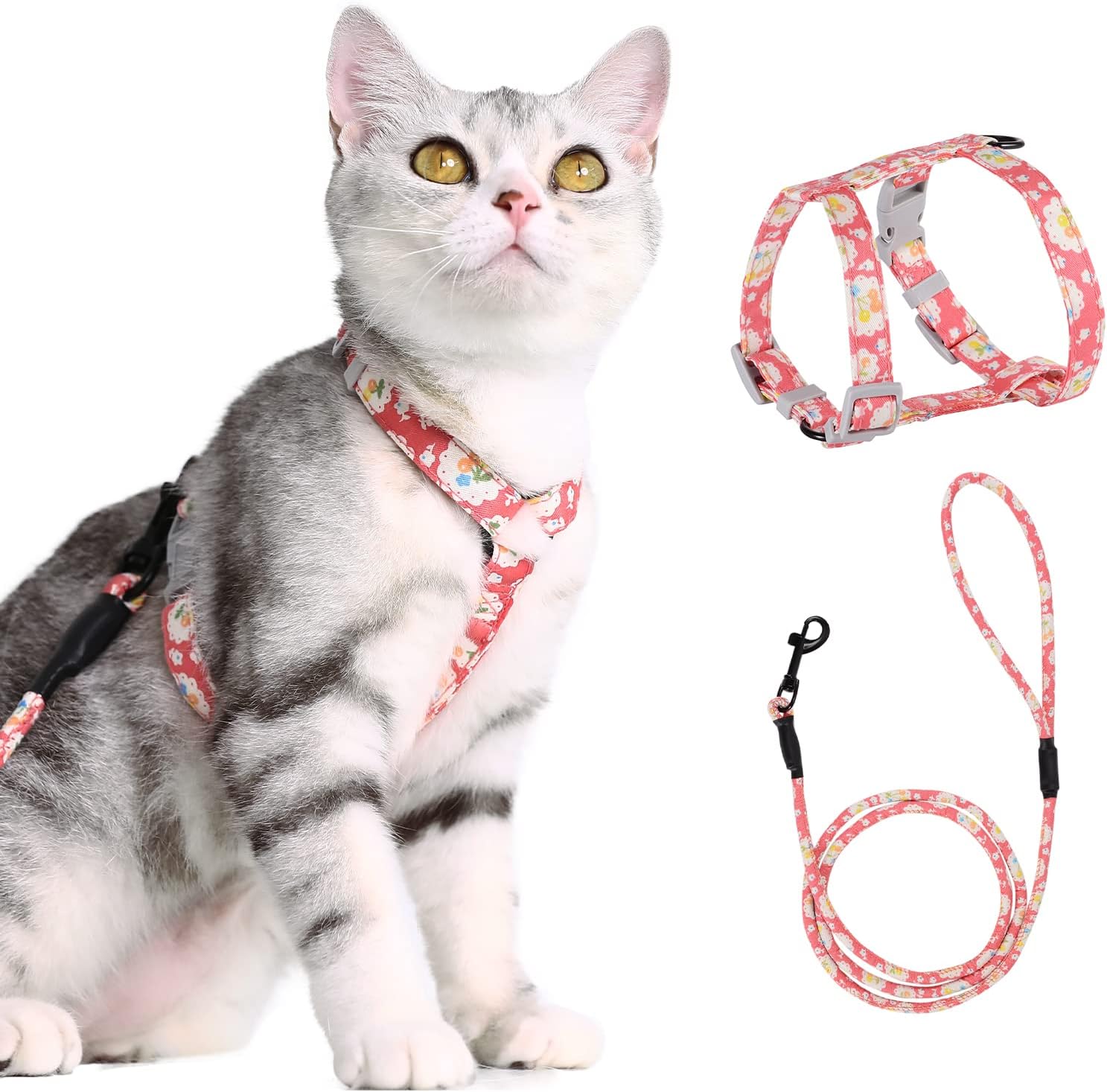 Cat Harness with Lead Adjustable Harness Lead Set for Cat Kitten Sma Pet Tom