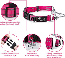 Carica l&#39;immagine nel visualizzatore di Gallery, PETTOM Half Choke Dog Collar, Reflective Martingale Dog Choke Collar, Adjustable Dog Training Collar with ID Ring and Safety Buckle Small Dog Collar (S: 37.5-43 CM, Black)
