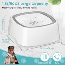 Carica l&#39;immagine nel visualizzatore di Gallery, HAPPY HACHI 70oz/2L Dog Water Bowl, Slow Drink Non-Spill Water Bowl with Filter, Vehicle Carried Non-Slip Splash Free Water Bowl for Dogs Cats Pets
