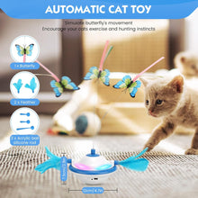 Load image into Gallery viewer, Interactive Cat Toys, 3 in 1 Rechargeable Cat Toys for Indoor Cats, Automatic Sensing Kitten Toys LED Light Including 6 Attachments Butterfly Cat Feather Toys
