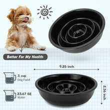 Load image into Gallery viewer, PETTOM Ceramic Slow Feeder,3 Cups Dog Bowl for Large Dog,Preventing Choking,Ceramic Dog Bowls,Puppy Bowl,Puzzle Feeder,Black
