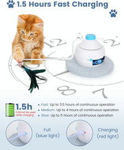Load image into Gallery viewer, Interactive Cat Toys, 3-in-1 Electronic Exercise Cat Feather Toys USB Rechargeable Automatic Moving Cat Toy Smart Interactive Cat Toys for Indoor Cats Kitten Chase Hide and Seek Game
