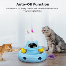 Load image into Gallery viewer, PETTOM 4 in 1 Interactive Cat Toy, Cat Toys for Indoor Cats Adult, Automatic Random Moving Cat Feather Toy, Best Gift for Cats -USB Rechargeable (Blue)
