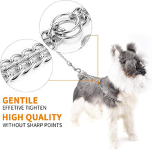 Load image into Gallery viewer, Pettom Martingale Training Chain Dog Collar Metal Slip Pet Choker Collars Chrome Plated Durable Rust Proof for Small Medium and Large Dogs
