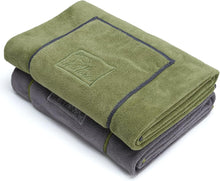 Charger l&#39;image dans la galerie, PETTOM 2 Pack Super Absorbent Microfiber Dog Towels - Hand Pockets, Grey &amp; Green, 130x75cm
