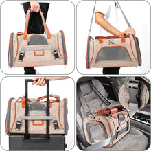 Carica l&#39;immagine nel visualizzatore di Gallery, PETTOM Pet Carrier,Cat Carrier Airline Approved Dog Carrier with Luxury Fleece Bedding, Portable Soft Sided travel carrier for Small Medium Cats&amp;Dogs.
