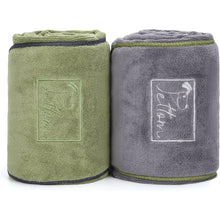 Charger l&#39;image dans la galerie, PETTOM 2 Pack Super Absorbent Microfiber Dog Towels - Hand Pockets, Grey &amp; Green, 130x75cm
